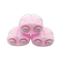 Jouet anti-stress en vinyle souple en forme de cerveau à yeux bouleversés, amusant pour la décompression ; Vente en gros disponible