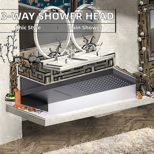 Настенная латунная насадка для душа с водопадом и дождевиком - Product Image 2