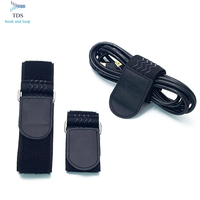 Sangle élastique noire personnalisée avec logo, en polyester/nylon, écologique, lavable, antidérapante, brodée double face – Grande Vente
