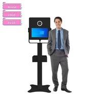 Cabine photo selfie à miroir magique de 15.6 pouces avec imprimante pour appareil photo reflex numérique à éclairage LED RVB et écran tactile