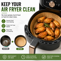 Papiers de cuisson carrés jetables en gros, résistants à la graisse, imperméables, antiadhésifs et résistants aux hautes températures pour friteuse à air