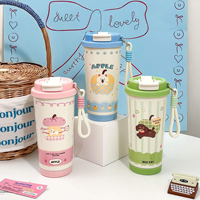 Bouteille isotherme en acier inoxydable à double paroi de 500 ml avec logo personnalisé, écologique, avec cordelette – Vente en gros