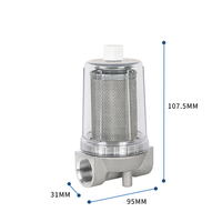 Filtre à carburant diesel/essence Cavitt XIER-GLQ01, 280 mailles, noyau en acier, canal transparent, 2 buses, canule de 32 mm