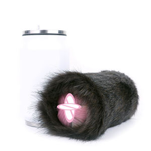 All'ingrosso 2 in 1 doppio foro realistico masturbatore maschile con la Vagina e anale con la pelliccia di animale artificiale uomo masturbazione Stroker - Product Image 3