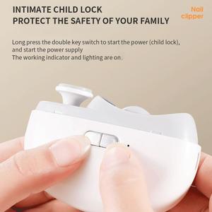 2 in 1 Design Fingernail Cutter <b>File</b> Automatic <b>Nail</b> with Light & 2 Speeds and <b>Nail</b> Scraps Storage - Product Image 2