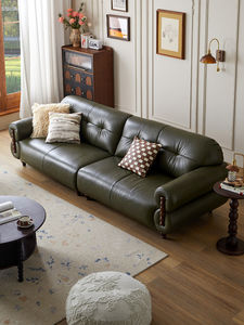 Sofá Sammy Ingenuity de Cuero Vacuno de Primera Capa con Armazón de Madera Maciza, Nuevo Diseño 2025, Calidad Superior - Product Image 2