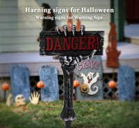 Panneau de jardin d'Halloween extérieur style main de squelette et pierre tombale pour aménagement de scène à thème hanté dans la cour