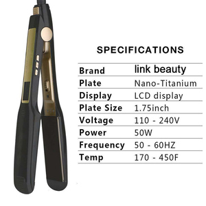 <span class=keywords><strong>Plancha</strong></span> de Pelo <span class=keywords><strong>Profesional</strong></span> con Placa de <span class=keywords><strong>Titanio</strong></span> de 1.75 Pulgadas y Logotipo Personalizado, <span class=keywords><strong>Plancha</strong></span> Iónica de Turmalina Cerámica 2 en 1, 480F para Uso en Autocaravanas y Hoteles - Product Image 5