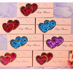 Juego de Regalo de Jabones en Forma de Rosa de Doble Corazón, Recuerdos de Boda, Regalos para el Día de la Madre, Jabones Eternos en Forma de Flores para Regalos de Boda - Product Image 1
