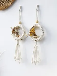 งานฝีมือมาคราเม่แบบโบโฮสำหรับตกแต่งผนัง งานถักมือ แขวนดอกไม้มาคราเม่ เหมาะสำหรับตกแต่งผนัง ผู้จัดจำหน่ายจากเวียดนาม - Product Image 5