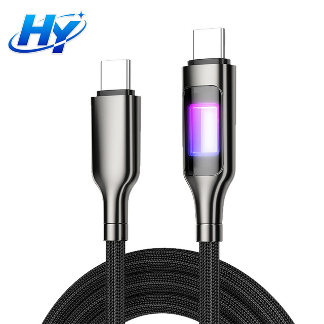 100W USB C to Type-C LED Zinc Alloy Fast-Charging Data Cable China-mobile-accessories with E-Marker Chip for iPhone Android