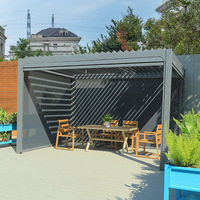 Pavillon de jardin motorisé intelligent en alliage d'aluminium, étanche, avec télécommande, pour l'extérieur, au design moderne et luxueux