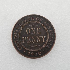 Artigianato antico 1 <span class=keywords><strong>Penny</strong></span> Australian moneta inciso Vintage vecchio ottone placcato collezione di monete Commemorative Souvenir - Product Image 1