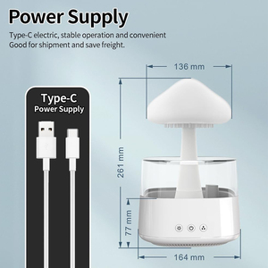 2024 New Arrival <strong>Rain</strong> Cloud <strong>Humidifier</strong> <strong>Rain</strong> Drip Aromatherapy Essential Oil <strong>Air</strong> Diffuser 450ml 7 Colors <strong>Mushroom</strong> <strong>Humidifier</strong> - Product Image 3