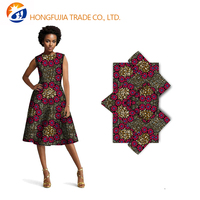 Kain Batik Afrika Warna Desain Baru Calico Chitenge Kente Organza Anti-statis Katun Berat Sedang Ukuran 6