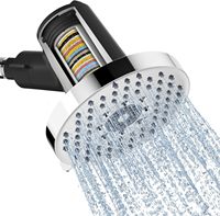 Pommeau de Douche Haute Pression avec Filtre 20 Étapes Élimine le Chlore Améliore la Santé de la Peau et des Cheveux Finition Chromée 6 Modes de Jet 1.8/2.5