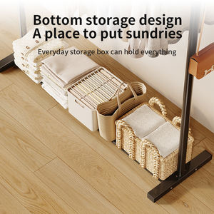 عمود تجفيف ملابس وحامل ملابس بعجلات وشماعة معاطف وحامل عرض معدني لغرفة المعيشة أو المتاجر - Product Image 5