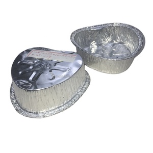 170ml hình trái tim 4*3.7 \ "nhôm lá mỏng container 102*94*32mm cấp thực phẩm bên bánh khay bền và thân thiện với môi Khay Giấy Bạc - Product Image 4