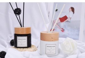 Chai Khuếch Tán Thủy Tinh Lọ Hương Liệu Bình Khuếch Tán Sậy Sang Trọng Chai Khuếch Tán Độc Đáo Có Nắp Gỗ - Product Image 2