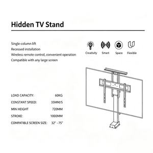 Soporte de <span class=keywords><strong>TV</strong></span> Automático para Piso con Control Remoto Inalámbrico, Capacidad de Carga de 60 kg, Compatible con Televisores de 32"-65" para Mueble de Cine en Casa - Product Image 5