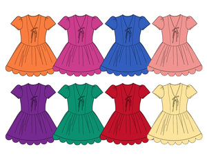 ชุดเดรสเด็กผู้หญิงสีพื้นหลากสีสไตล์ลำลองสำหรับฤดูร้อน แต่งโบว์ผ้าฝ้ายขอบหยัก เหมาะสำหรับเล่นเทนนิส - Product Image 2