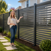 Panneaux de clôture horizontaux modernes en aluminium thermolaqué, brise-vue anti-rouille à lattes pour jardin avant, jardin arrière et piscine, kit DIY