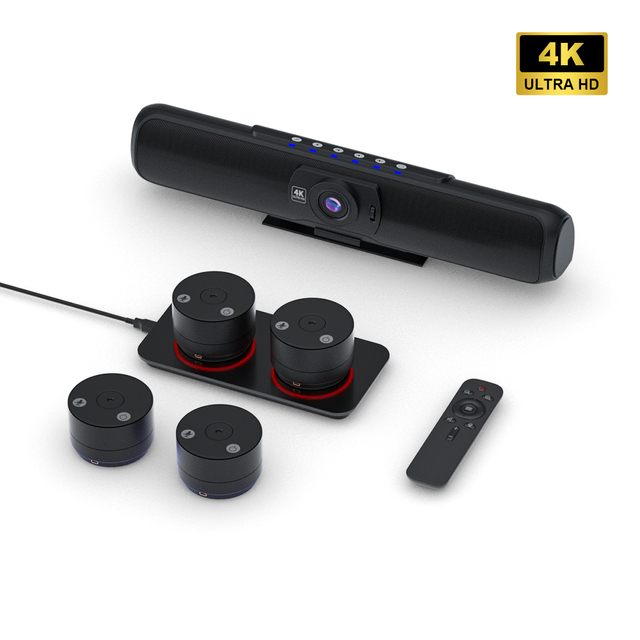 Microphones De Conference Camera Video 4K 1080p HD Webcam Avec Microphone Pour Barre Sonore Bureau De Reunions En Ligne