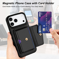 Étui de téléphone personnalisé pour iPhone 18/17 Pro Max en cuir microfibre durable avec porte-cartes magnétique, fermeture à pression, design luxueux, protection 360°