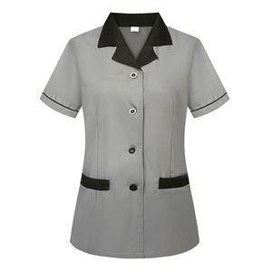 Uniforme de personal unisex de manga corta con logotipo personalizado OEM, uniforme de personal de <span class=keywords><strong>limpieza</strong></span> de ropa de trabajo - Product Image 6