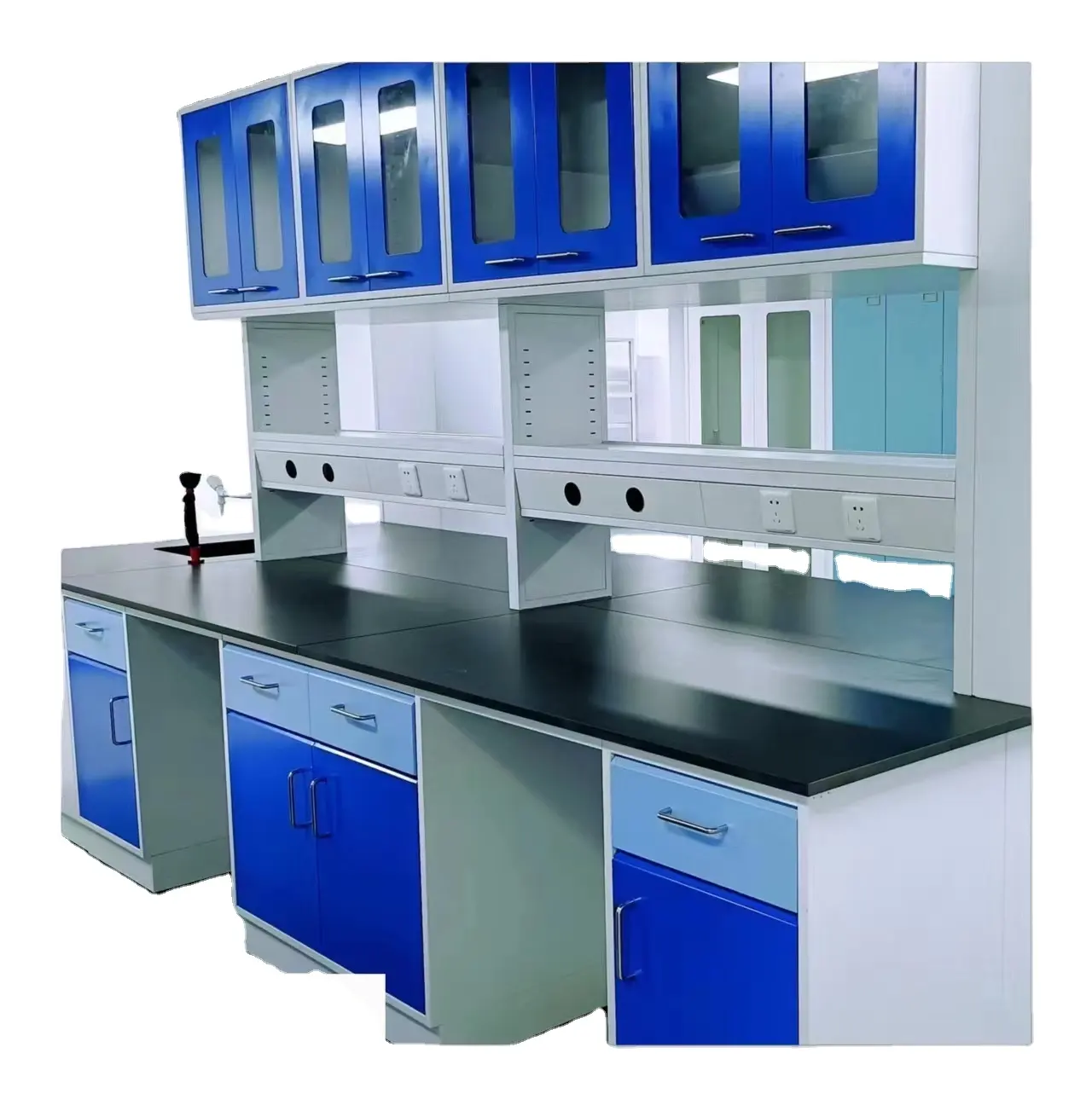 High Quality CE Certified Lab Furniture Lab Bench with Floor Mounted Work Bench Steel or Wood Modern School Furniture ISO9001