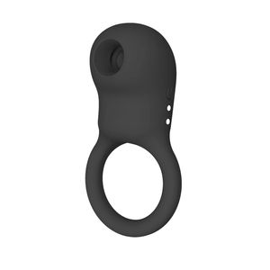 Pasangan kandang ayam bergetar cincin Penis klitoris mengisap isi ulang ereksi Enhancer tahan air pasangan mainan seks - Product Image 4