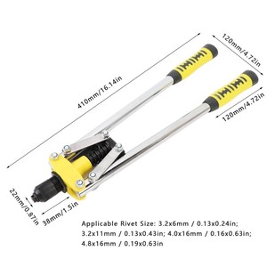 Outil de rivetage manuel à double poignée Kit d'outils de rivet professionnel efficace pour la réparation automobile, <span class=keywords><strong>moto</strong></span>, maison et industrie - Product Image 2