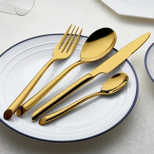 Dao Kéo Nhà Hàng Khách Sạn Đồ Dùng Dẹt Khách Sạn Tay Cầm Dày Sang Trọng Cho Khách Sạn Bộ Dao Kéo Bằng Thép Không Gỉ Bộ Đồ Dùng Bạc - Product Image 4