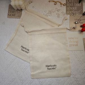 Custom Logo Printed Cotton Gauze Jewelry <b>Candle</b> Bag Organic Drawstring Christmas Gift Dust Pouch Shoes Cloth Packaging Pouch - Product Image 4