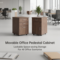 Meuble de rangement mobile en bois série Twilight avec tiroirs verrouillables pour bureau, hôpital, chambre, bureau commercial, personnel