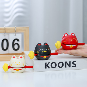 Adorno de Percusión con Forma de Gato de la Suerte, Decoración de Escritorio de PVC, Juego de Varias Piezas, Suministros de Oficina Feng Shui, Regalo de Año Nuevo Chino - Product Image 3