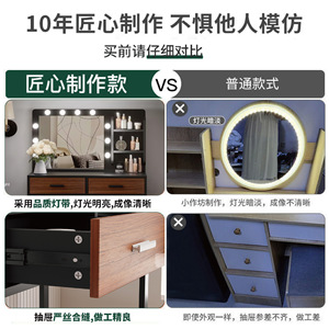 <b>Makeup</b> Vanity With Led <b>Mirror</b> And Storage Drawers For Bedroom Use - Product Image 5