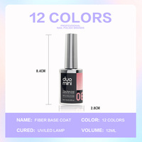 Gel de base en fibre de caoutchouc pour la construction rapide des ongles HEMA TPO Free Nail Art, pour réparer les ongles cassés, fibre de verre, 12 couleurs, gel de base en fibre