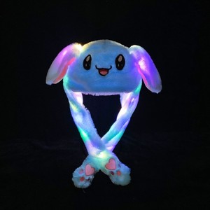 Chapeau <span class=keywords><strong>de</strong></span> Lapin LED avec Oreilles Mobiles, Chapeau <span class=keywords><strong>de</strong></span> Lapin Cartoon Chaud et Coloré avec Lumières LED, Jouet Lumineux pour Noël et Hiver S48 - Product Image 5