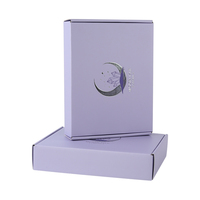 Boîte en carton ondulé de couleur personnalisée, logo en papier violet pour vêtements, chapeaux, chaussettes, boîtes d'expédition, emballage postal