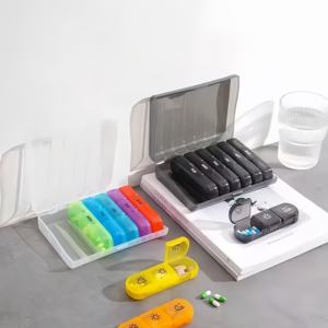 Boîtes de rangement pour médicaments de voyage en plastique personnalisées de grande taille, boîtes de pharmacie, organisateur de médicaments, emballage avec logo - Product Image 4