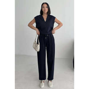 เสื้อเบลาส์ผ้าลินินคอวีสำหรับผู้หญิง - Product Image 2