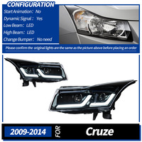 Conjunto de Faros Delanteros con Proyector LED Doble U para Chevrolet Cruze 2009-2014, Lámpara Delantera de Xenón, Piezas de Automóvil XUNBAI, Ajuste Universal