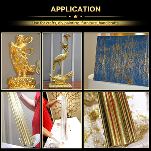Feuilles de papier d'or imitation, rouleaux de papier d'or pour la dorure, l'artisanat et la décoration - Product Image 4