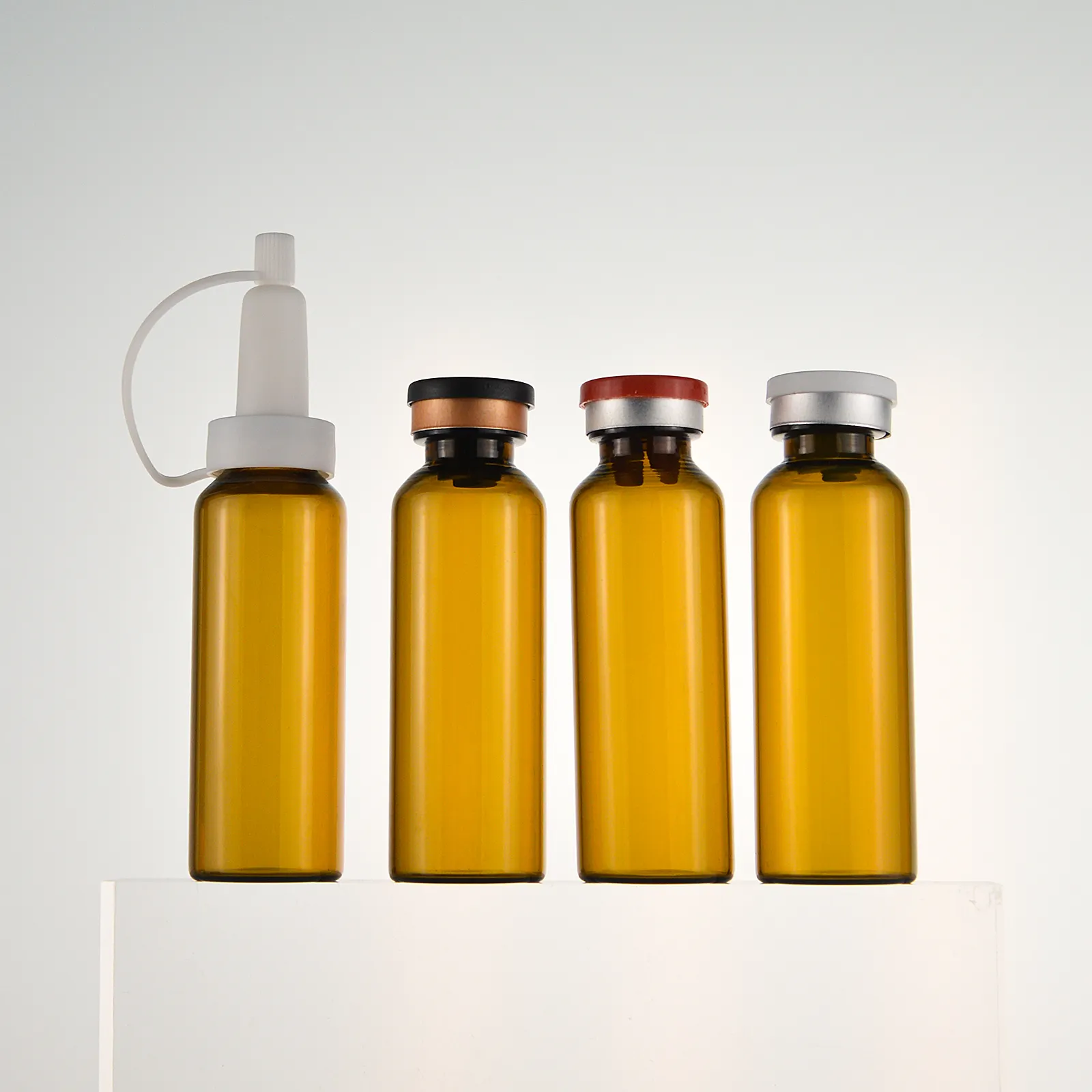 Großhandel Clear Amber Penicillin Aluminium kappen Tube Pharmazeut ische Glas fläschchen Flaschen mit Butyl kautschuks topfen