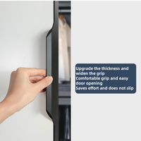 Poignées de tirage encastrées en aluminium massif noir mat, à bord biseauté, pour montage arrière, quincaillerie sur mesure pour placards, vente en gros