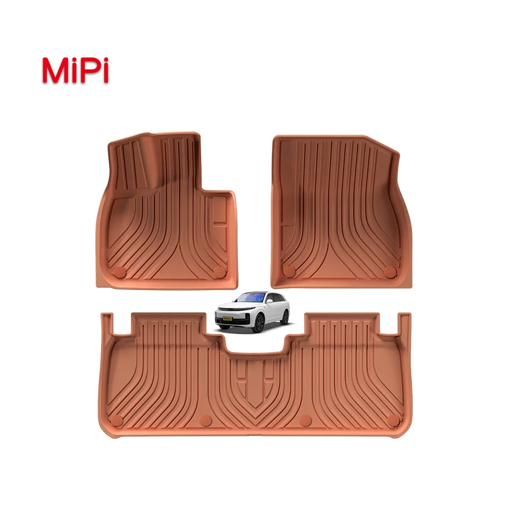 Tapis de voiture en gros d'usine pour Lixiang L7 Orange luxe 3D TPE tapis tapis de pied de voiture imperméable antidérapant tapis de sol de voiture