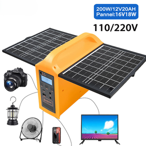 Centrale Électrique Portable d'Urgence 200W pour Extérieur, Générateur <span class=keywords><strong>Solaire</strong></span> MPPT, Alimentation CA à Onde Sinusoïdale Modifiée, Batterie Externe, Démarreur de Voiture - Product Image 1