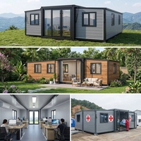 Maison conteneur pliable moderne en acier galvanisé extensible 20ft 40ft avec support de système solaire à installation rapide