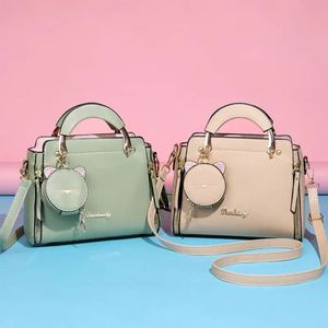 Bolso de Mujer, Nuevo Estilo Moderno, Bolso de Mano de PU para Mujer, Lindo Bolso Cruzado con Estampado de Gato, Bolso de Hombro Único de Color Sólido - Product Image 2